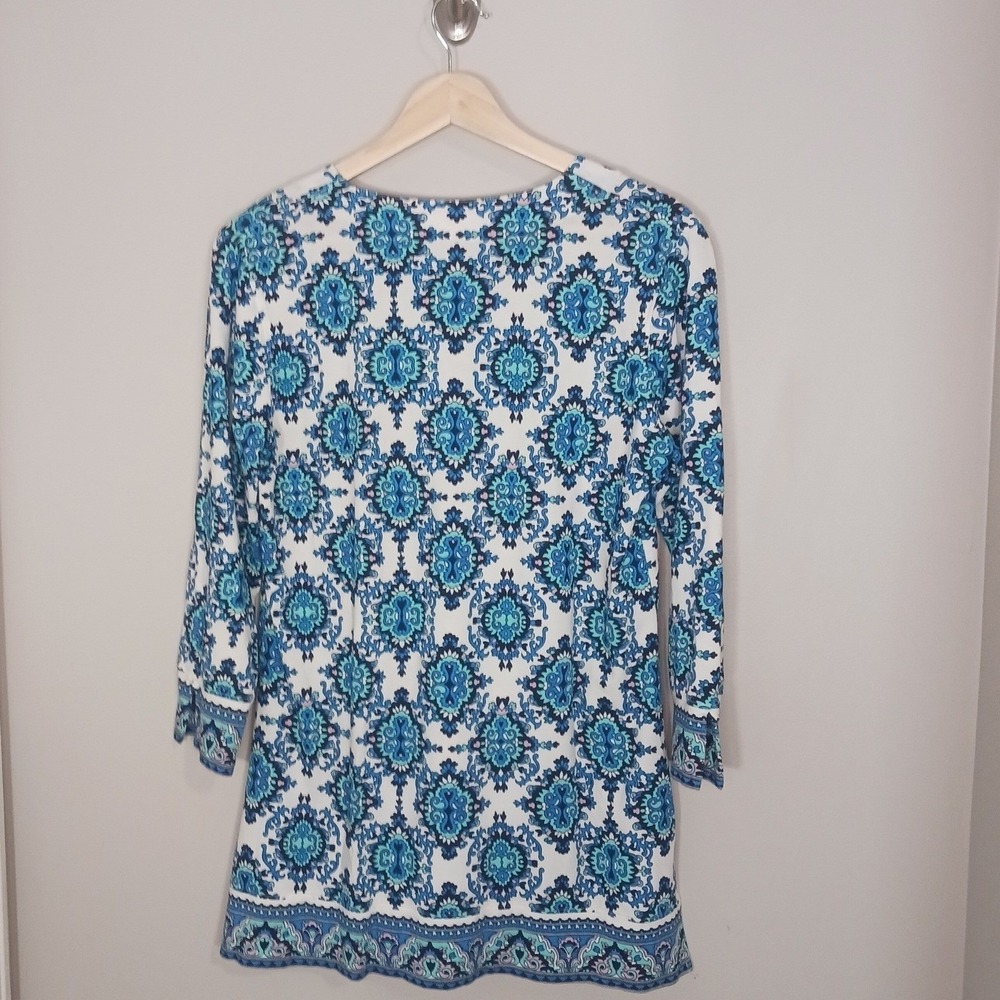 Coolibar UPF 50+ Tunic Top Blue Medallion Sun Protection Beach Cover Up S - Picture 2 of 6